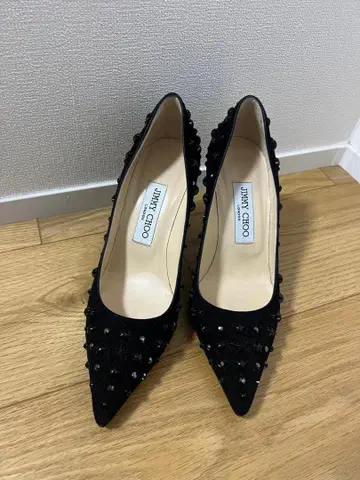 JIMMY CHOO 스터드 장식 하이힐 블랙