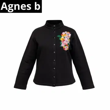 Agnes b 에네스베 꽃 자수 가디건