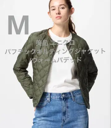새상품급 유니클로 퍼프 테크 퀼팅 자켓/웜 패디드 올리브 M