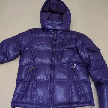 TK 다운 자켓 보라색 후드 부착