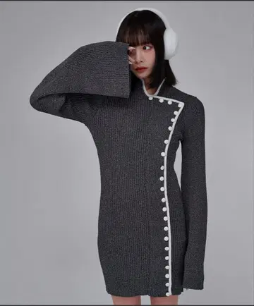 China Line Knit Dress / 차이나 라인 니트 원피스