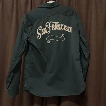 90s BEN DAVIS Work Wear 자수 워크 셔츠 그린