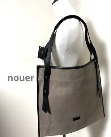 새상품 nouer 스웨이드 가죽 토트백 그레이지 lasud 천연 가죽