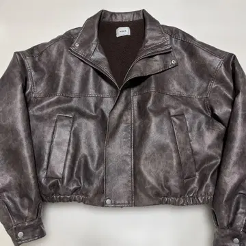 후스후 갤러리 빈티지 라이크 가죽 블루종 브라운