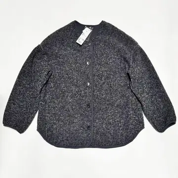 유니클로 우먼 보아 플리스 릴랙스 가디건 다크 그레이 XL 새상품