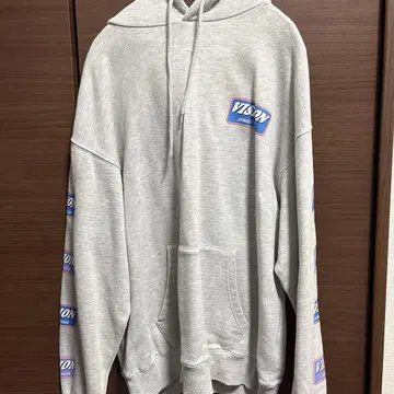 VISION 그레이 후드티 후드 부착