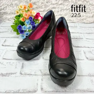 [ 새상품급 ] fitfit 펌프스 블랙 22.5 웨지솔 슬립온