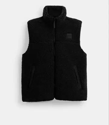 블랙 플리스 베스트 지퍼 포함