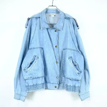 1980s 빈티지 오버 사이즈 데님 자켓 라이더 구제 의류