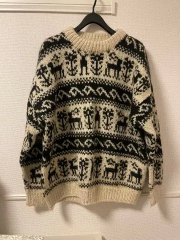 ARK IMPORTS 노르딕 무늬 핸드 니트 스웨터 프리 사이즈