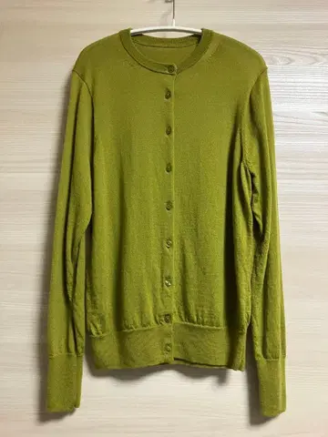 [무인양품] 울 100% 라이트 그린 가디건 M