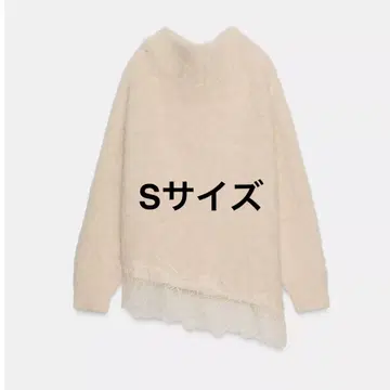 zara 레이스 콤비 니트 스웨터 S