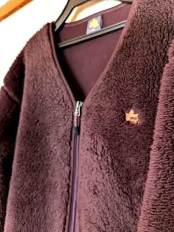 LOGOSPark 보아 자켓 다크 브라운 V넥 L 사이즈