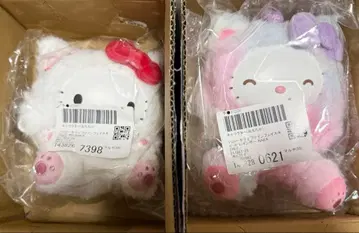 새상품 헬로키티 파인 페이스 캣 화이트 레인보우 2세트