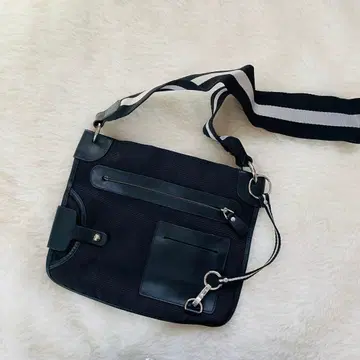 BALLY 발리 숄더백 사코슈 캔버스 x 가죽 블랙