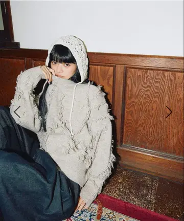 MODE NORM CORE 지그재그 프린지 풀오버 내추럴