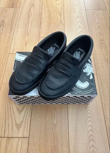 VANS 스케이트 로퍼 가죽 블랙 26.5cm