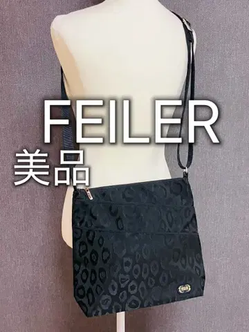 새상품급 FEILER 페이러 레오파드 무늬 숄더백 블랙