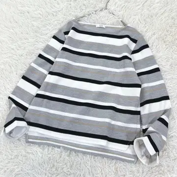 아베베 avv 보더 긴팔 티셔츠 풀오버 그레이 워셔블