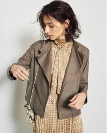 SNIDEL 에코 가죽 라이더 자켓