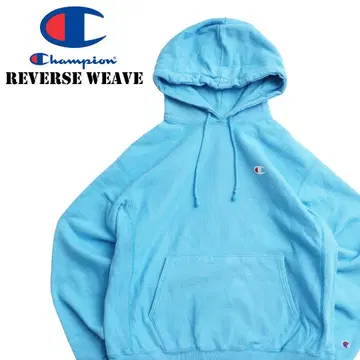 Champion 리버스 위브 무지 풀오버 후드티 L 라이트 블루