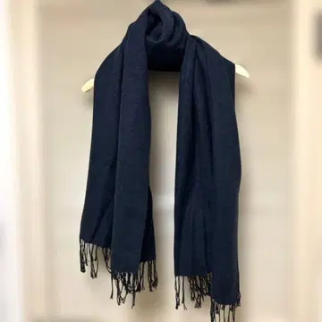 다크 블루 프린지 부착 스톨 60