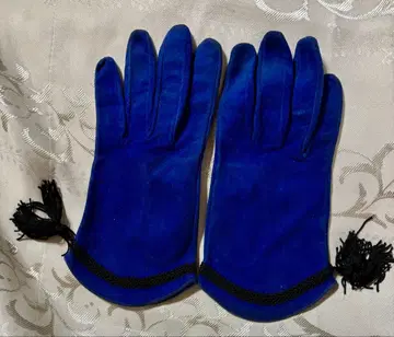 이탈리아제 파란 스웨이드 장갑 태슬 포함