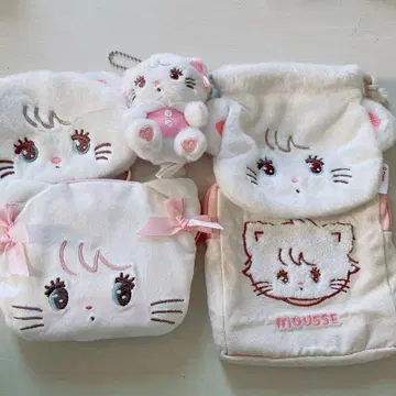 mikko 무스 페이스 봉제 인형 에코백 가챠가챠