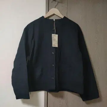 카포크 혼방 이중 거즈 퀼트 자켓 L 블랙 여성용