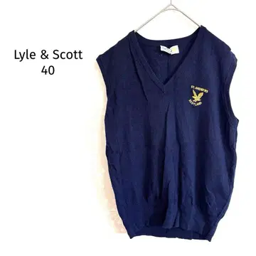 라일 앤 스코트 니트 베스트 V넥 자수 로고 스코틀랜드제