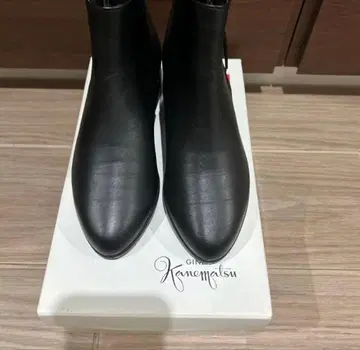 긴자 카네마츠 숏부츠 블랙 가죽 AQUA BELL 21.5cm