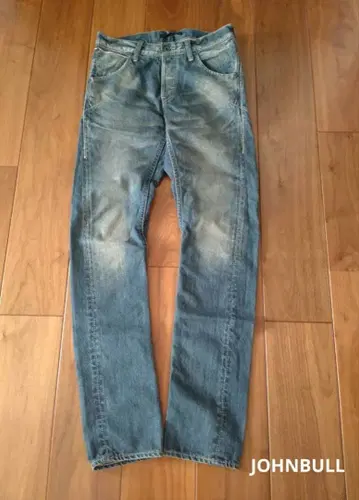 새상품급 JOHNBULL 슬림 테이퍼트 데님 팬츠 (유즈드 가공