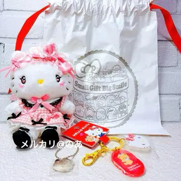 [ 새상품 택 포함 ] 헬로키티 꿈 리본 봉제 인형 키링 세트