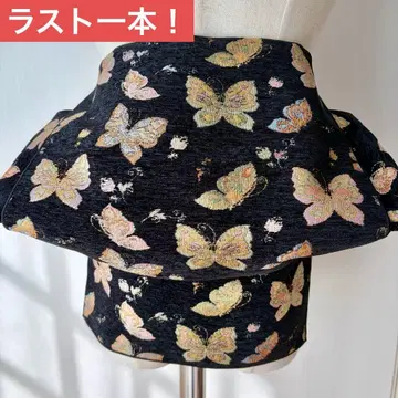 성인 헤코 오비 셔닐 나비 장척 자카드 헤코 오비 반폭 오비