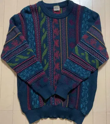 (눈에 띄는 상처 없음) 캐주얼 니트 스웨터 네이비 멀티 컬러