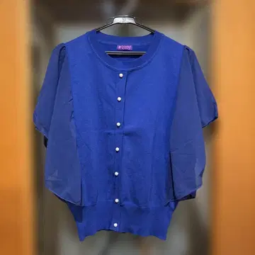 axes femme 블루 니트 쉬폰 상의