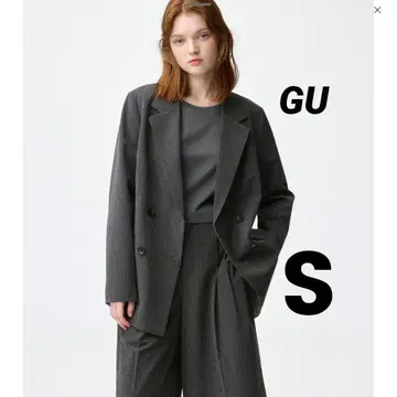 GU 이번 시즌 더블 브레스트 체크 자켓