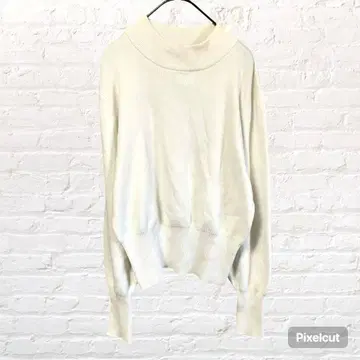 50138 마우지 MOUSSY 니트 스웨터 화이트 코튼 리브 봄/가을