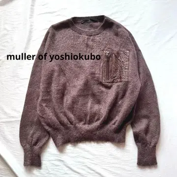 뮐러 오브 요시오쿠보 리자드 포켓 모헤어 니트 에코 가죽 스웨터