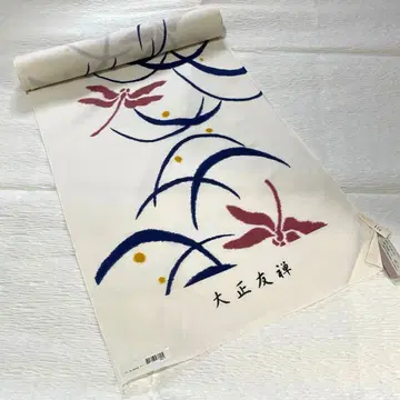 대정 유젠 시오리안 유카타 옷감 이슬 풀 잠자리 면 100%