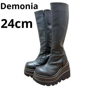 데모니아 Demonia 통굽 롱 부츠 SHAKER-100 24cm 블랙