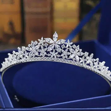 티아라 실버 티아라 플라워 모티브 크리스탈 [ X0103 ]