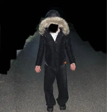 퍼 달린 다운 자켓 시크 스타일 Y2K 그런지 헤이세이 Opium 블랙