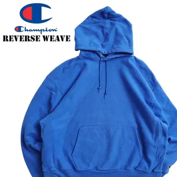 Champion 리버스 위브 무지 풀오버 후드티 M 사이즈 블루