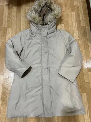 새상품급 UNIQLO 3XL 베이지 퍼 달린 다운 자켓