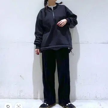 니코앤드 토끼 터치 벨로아 팬츠 L 블랙 슬림 레그 효과 허리밴딩