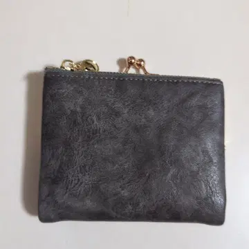 다크 그레이 가마구치 이단 접이식 지갑