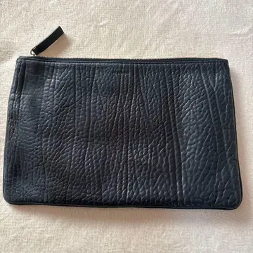 질 샌더 가죽 클러치백 네이비