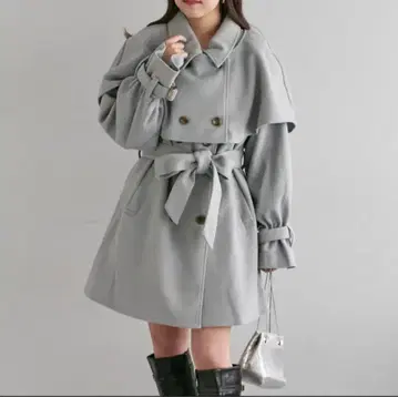 케이프 부착 하프 코트 OLIVE des OLIVE