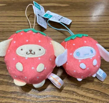 산리오 후르츠 인형옷 봉제 인형 마스코트 딸기 2점 시나몬 푸딩